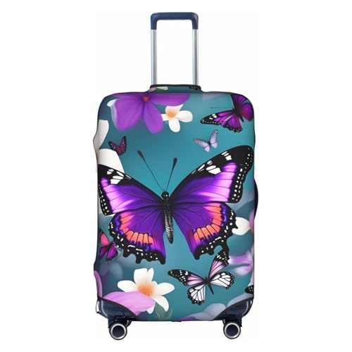 Housse de valise papillon et fleurs pour repérer son grand bagage sur le tapis
