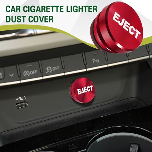 Image of Car Cigarette Lighter Plug Cover, Cigarette Lighter Cap, Aluminum Power Outlet Protective Cover, Waterproof Plug Cap for Auto Boat with Standard 12 Volt Power Source