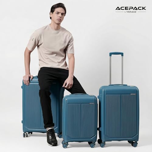 Image of ACEPACK by Verage Megatron Hard Side Polypropylene Luggage Medium Check in 74L | Lightweight Unbreakable Suitcase Set with 360 Silent Spinner Wheels, Number Lock & Telescopic Handle