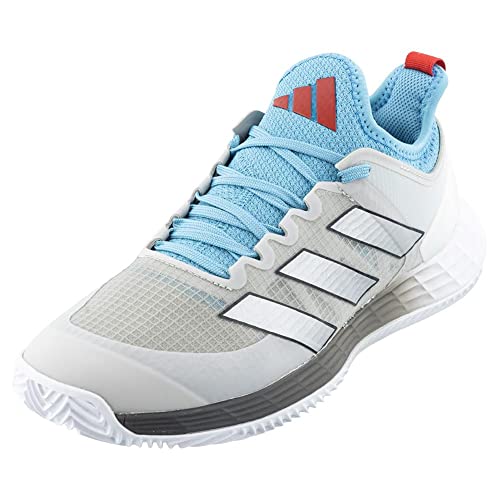 adidas Women's Adizero Ubersonic 4W Tennis Shoes, Grey Metallic Silver Metallic Preloved Blue Clay, 5 UK