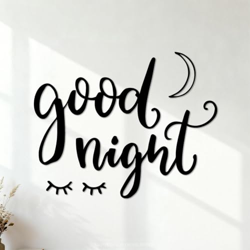 Bonne nuit aux enfants Stickers gravés 34x42.6cm Amovible sans laisser de colle Noir