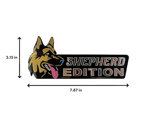 Image of Dog Edition 3D Car Badge, Laser Cutting Metal Emblem, Cute Dogs Decals (Shepherd)