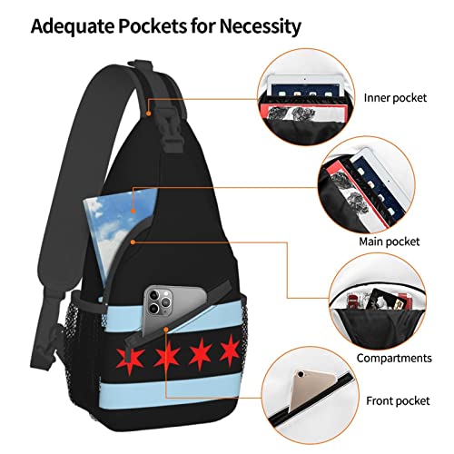 Mochila bandolera negra unisex para uso diario miniatura 5