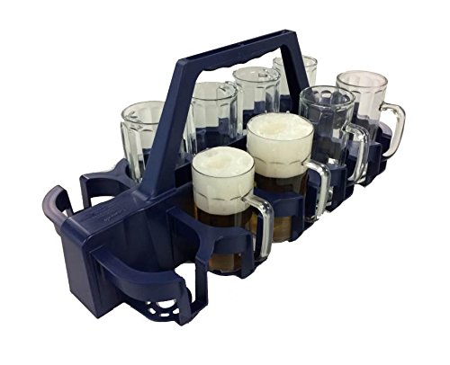 Bierkrugträger blau aus Kunststoff, 10 Bierkrüge 0,2-0,3ltr., Flaschen 0,5ltr.