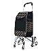 YINGGEXU Chariot de courses, remorque, bagage à main, petit chariot à traction, roue en cristal en alliage d'aluminium, poids 50 kg (couleur : noir, taille : 46 x 45 x 98 cm)