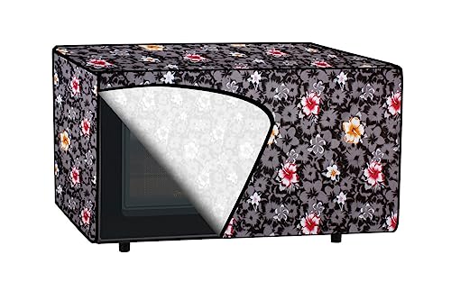 Image of The Furnishing Tree PVC Waterproof Microwave Oven Cover Compatible for Morphy Richards 20 L Solo 20 MS Greyish Floral Pattern