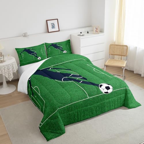 Image of Feelyou Football Comforter Set Full Size 3Pcs for Kids Boys Girls Teens