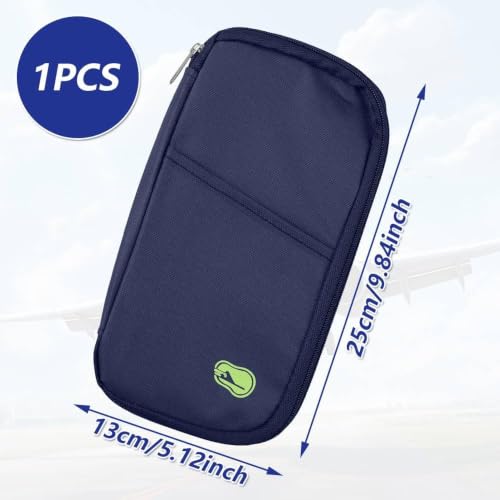 Image of Navy Blue Rfid Blocking Travel Wallet, Spacious Passport Cover For Men