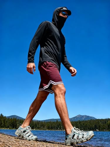 Image of 5 Pack Men's UPF 50+ Sun Protection Hoodie Shirts Long Sleeve Shirts Quick Dry Lightweight for Running Workout Hiking Fishing