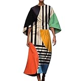 Generisch Musselin Kleid Damen Sommer Kurzarm Freizeitkleid Casual Sommerkleid Blusenkleid Einfarbig Elegant Midikleid Dr ESS for Women