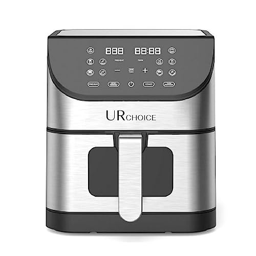 UR CHOICE 6L Digital Air Fryer - 6-in-1 Cooking: Air Fry, Max Crisp, Roast, Bake, Reheat, Dehydrate - Cooks 4-6 Portions - Non-Stick, Dishwasher Safe - Oil-Free Cooking