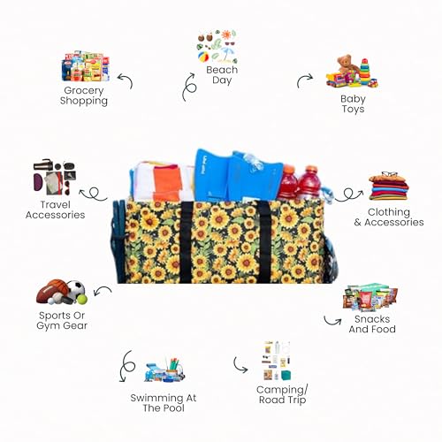 Image of Extra Large Utility Tote Bag - Oversized Collapsible Pool Beach Canvas Basket