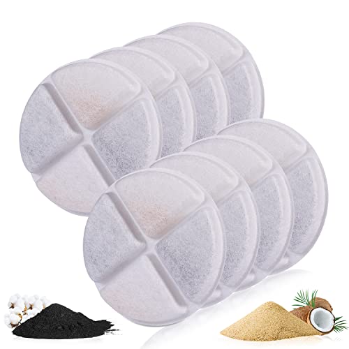 TOYMIS 8 Piezas Filtros de Fuente para Gatos, Filtro Fuente Agua Gato Filtro para Bebedero de Gatos para Fuente de Agua para Mascotas Petnf 101oz/ 3Liter