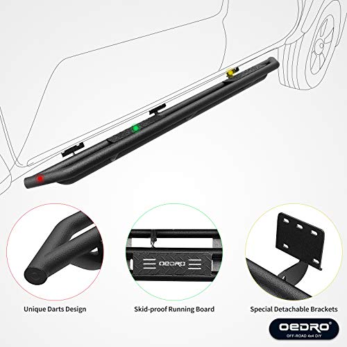 Oedro 6" Running Boards Compatible With 2019-2023 Dodge Ram 1500 Crew Cab (Excluding 19-23 Ram 1500 Classic), Upgraded Side Steps Textured Black Heavy Duty Nerf Bars, Unique Multi-Layer Slip-Proof #TOP3