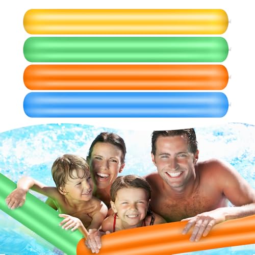4 Stück Schwimmnudel für Kinder & Erwachsene 105 cm, Lange Poolnudel, Schwimmstange Pool Langlebiger Poolnudel Hohl Schwimmnudel, Schwimmhilfe für Pool, Strand & Wasserspiele