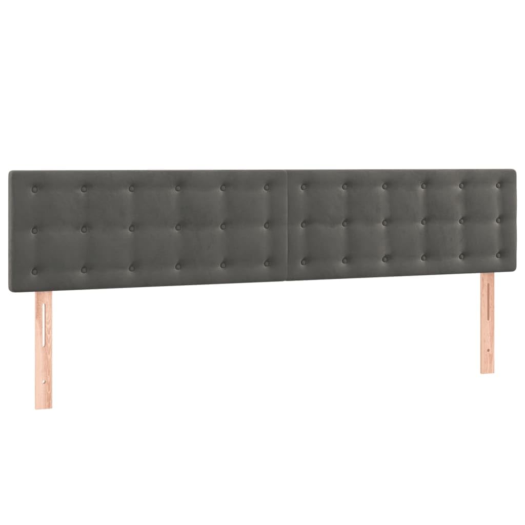 vidaXL Têtes de Lit Meubles de Chambre à Coucher Accessoires de Lit Simple Têtes de Cadre de Lit Intérieur Gris Foncé 160x5x78/88 cm Velours