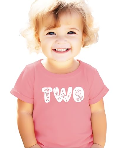 Image of Floral Numbers Ages 1-7 Birthday Girl Shirt for Baby & Toddler Youth Girls