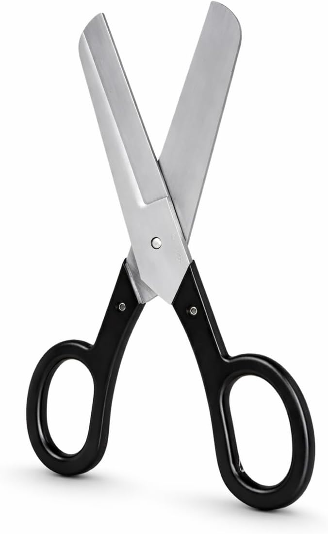 Giant Scissors | Oversized Plastic Scissors | Clown Scissor Prop | Safe Non Cutting Prop | No Blade/Not Sharp | Black/Silver | 15.5 Inches