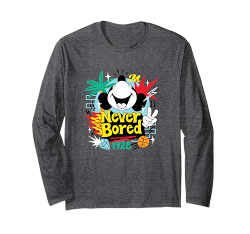 Mickey Never Bored long sleeve t-shirt Disney en coton pour look décontracté au quotidien