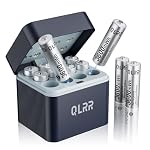QLRR – Akku AA Wiederaufladbar 12er Pack mit Ladegerät, 1,5V, 3600m