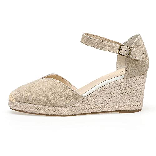 Platform Wedges Sandals for Women, 3" Wedge, Ankle-Strap, Cap Toe, Summer Espadrilles Heel Shoes2