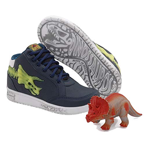 Bota Dinossauro Park Tenis Vissi Dino Fossil Triceraptor Infantil + Brinde - Azul 31