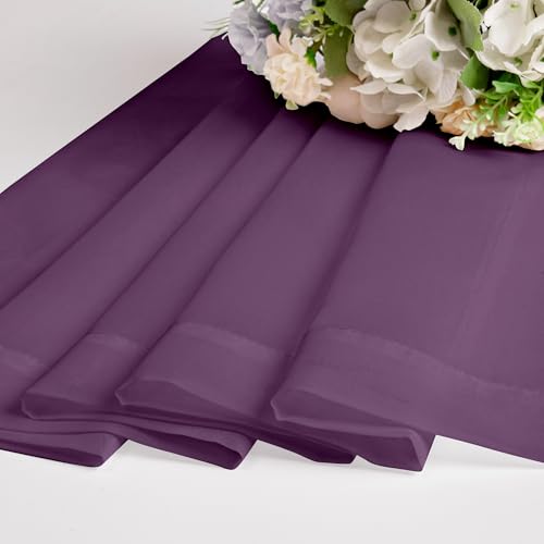 Image of OWENIE Sheer Curtains 72 Inches Long 2 Panels Set, Transparent Light Filtering Plum Sheer Curtain Rod Pocket Clear Drapes for Living Room Bedroom Window Sliding Glass Door, Each 42 x 72 Inch, Plum