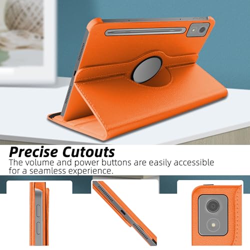 Image of TGK 360 Rotatable Smart Flip Cover for Lenovo Idea Tab Pro 12.7 Inch 2025 TB-373FU TB-375FC Tablet Case (Orange)