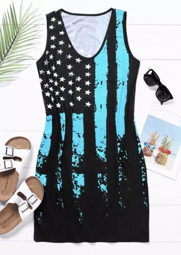 Image of Live Simple Coconut Tree Sleeveless Dress Sunshine Sand Beach Women's Summer Casual V Neck Mini Dress