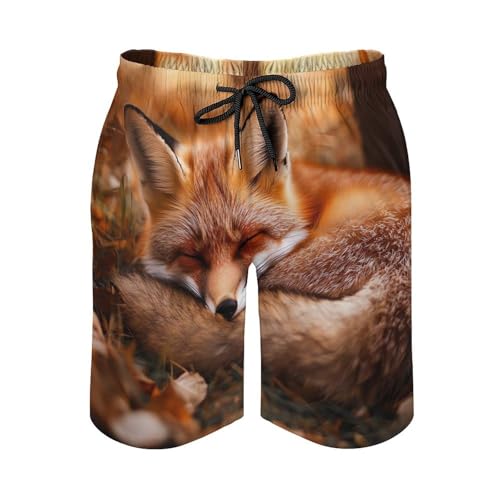 Forests Fox Men's Swim Trunks Quick Dry Board Shorts Hawaiian Beach Shorts With Pocket4