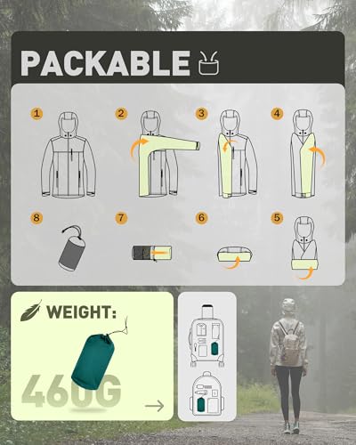 Image of 33,000ft Packable Rain Jacket for Women Waterproof Raincoats with Hood
