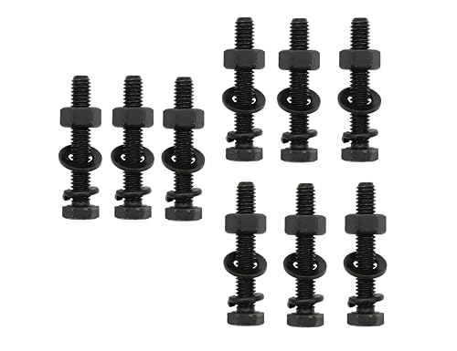 Image of LBY 9 Sets Hex Bolts Kit, 5 /16-18x2'' Hex Head Screws Bolts (Fully Threaded), with Heavy-Duty Nuts, Flat & Lock Washers, Alloy Steel (Black)
