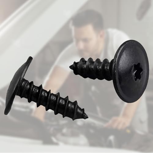 80 x Blechschrauben, Karosserieschrauben, Schrauben Schwarz, Schrauben Auto, Torx Schrauben, Auto Unterboden Schrauben, Selbstschneidende Schrauben für Autotürverkleidungen, M5 x 16mm