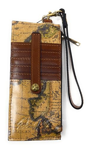 Patricia Nash Alanna Leather Wristlet Wallet, European Map