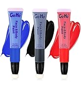 Go Ho Red Blue and Black Face Paint Water Based Cream Makeup for Adults Children,Cream Body Paint...