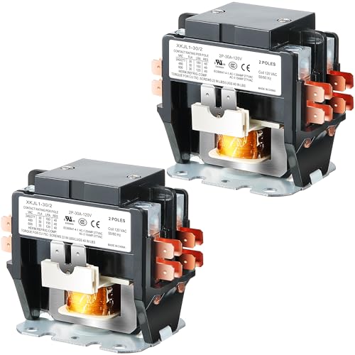 Dreyoo - Dreyoo 2 Pack Carrier HVAC Motor Contactor, 120V 30 Amp Coil 2 Pole Replacement Relays Compatible with C230B, Air Conditioner, Heat Pump, Refrigeration Systems
