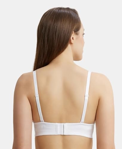 Image of Jockey FE52 Women's Under-Wired Padded Super Combed Cotton Elastane Stretch Full Coverage Multiway Styling Strapless Bra with Ultra-Grip Support Band