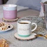 GRUSS & CO Filiżanka do espresso z motywem eliksiru życia | Mini filiżanka z kamionki, 10 ml, torebka z banderolą prezentową | prezent dla przyjaciół, urodziny | 74654