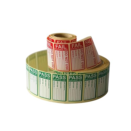 1000 PCS Pass & 200 PCS Fail 25x50mm Pat Testing Label Pass Pat Test Stickers Fail Pat Testing Labels