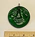 Green Moon Face Recycled Bottle Bottom Handmade Sun Catcher
