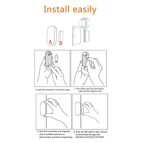 ACAGALA Sensores de porta wi-fi alarmes contato sem fio porta janela ímã detector de entrada sensor