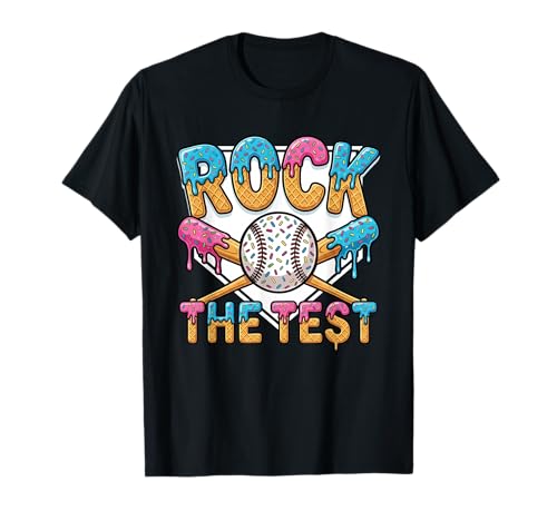 Rock The Test Day Baseball Boys Kids State Testing Day Exam T-Shirt