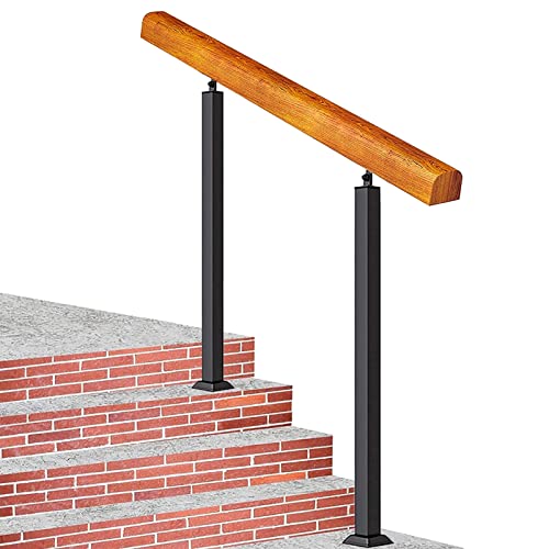 Rampe d'escalier extérieure en fer forgé pour sécuriser une marche de transition