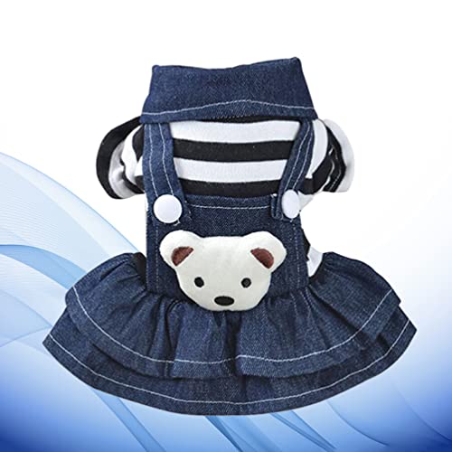 UKCOCO Vestidos Jeans Para Cães Alça Para Roupas De Animais De Estimação Vestido De Urso Saia Para T
