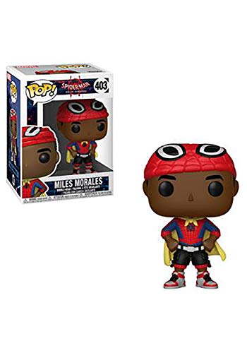 Funko Pop Marvel: Animated Spider-Man Movie Mile Morales with Cape Collectible Figure, Multicolor (33976)