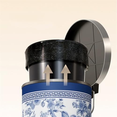 Caneca de basura redonda con tapa estilo chino 12 L miniatura 3
