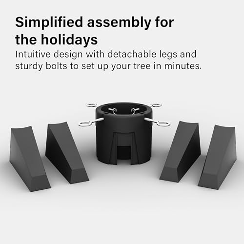 Christmas Tree Stand with Reservoir Fits Trees up To 2.1M Real Xmas Tree Stand Christmas Tree Base With Removable Legs Xmas Tree Holder For Home & Office Maximum 7ft Christmas Trees Black - Image 4