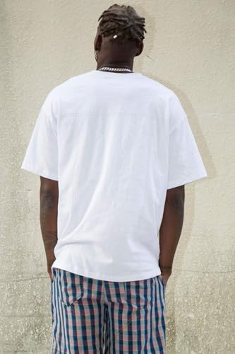 T-shirt basic blanc M en coton respirant anti-déformation pour un confort durable