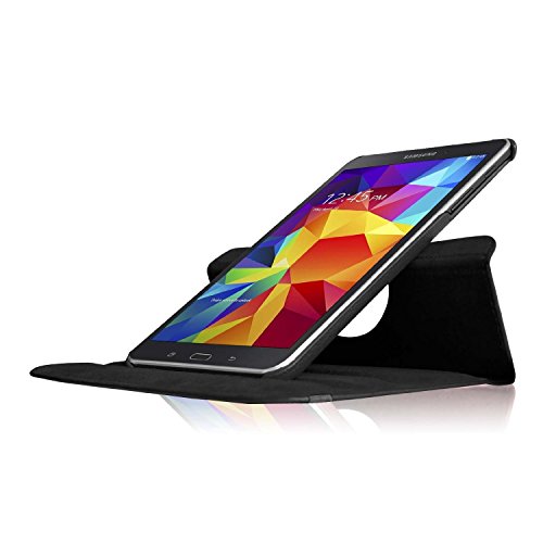 Samsung Galaxy Tab 4 8.0" Tablet Case,Flying Horse 360-Degree Rotating Stand Pu Leather Case Cover For Tab 4 8 Inch Sm-T330 Sm-T331, Sm-T337(Black) #TOP6