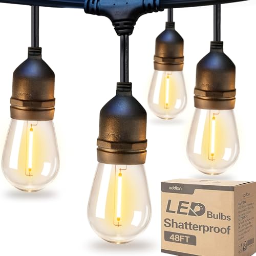 DNYKER LED String Lights – 48 Ft Weatherproof Bulbs